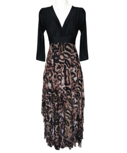 Vestido Dora Olanes Verticales negro animal p