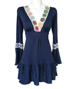 Vestido Dora Sexy marino crochet