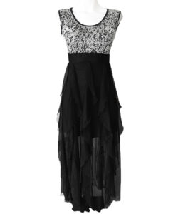 Vestido Sueño Olanes negro brocado