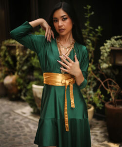 Alternative view of Vestido Dora Bibi verde pino