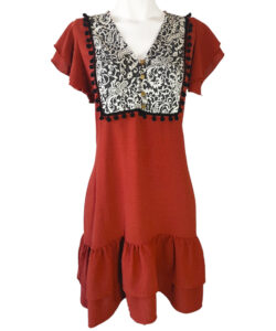 Vestido Agustina shedron brocado