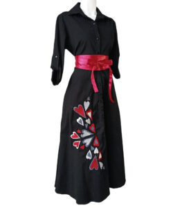 Alternative view of Vestido Camisero Miel negro corazones