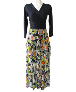 Vestido Dora Olanes Verticales flores verdes