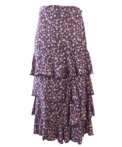 Falda 4 Olanes morada florecitas
