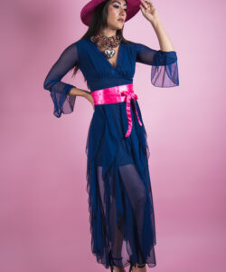 Vestido Dora Olanes Verticales azul rey