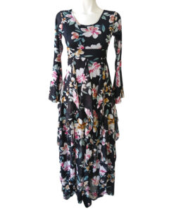 Vestido Sueño Olanes Verticales flores jazmin