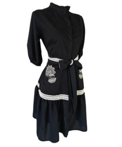 Alternative view of Vestido Camisero Talavera negro bolillo bord