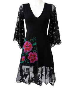 Vestido Simona encaje gerberas