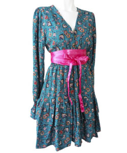 Alternative view of Vestido Australia Corto verde flores