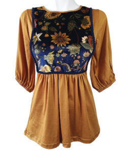 Blusa Toscana Bohemia mostaza azul