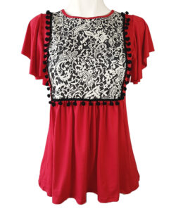 Blusa Toscana rojo brocado