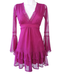 Vestido Dora Sexy mesh fucsia