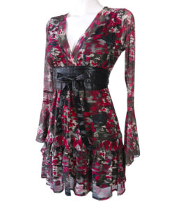 Alternative view of Vestido Dora Sexy mesh rojo gris manchas
