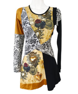 Vestido Berlin corazones dorado
