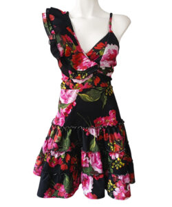 Vestido Jimena Corto flores rojas