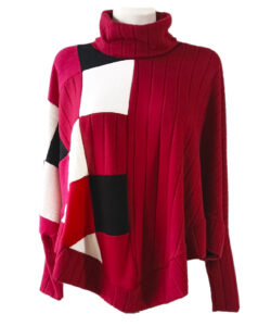 Poncho Karma Unitalla rojo patchwork
