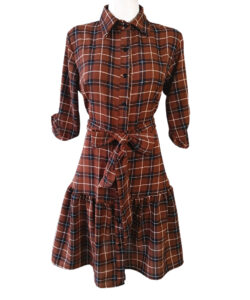 Vestido Camisero Talavera cuadros cafés