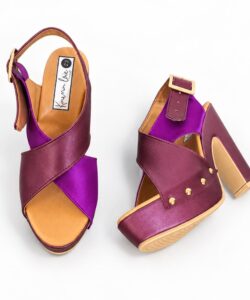 Zapatilla cruzada uva metálico